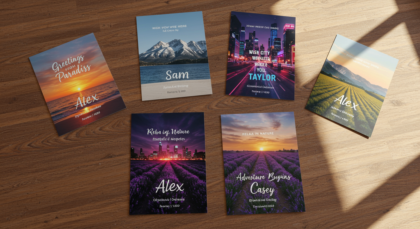 Example of variable data - same postcard with different names and personalized data